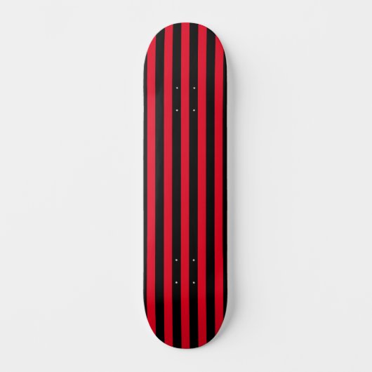Skateboard Minimal moderne rouge et noir rayé (Recto)