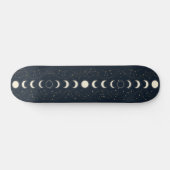 Skateboard Minimalist Lunar Phases Pattern with Stars and Nig (Horz)