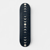 Skateboard Minimalist Lunar Phases Pattern with Stars and Nig (Devant)