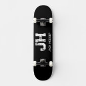 SKATEBOARD MINIMALIST WHITE TWO LETTER MONOGRAM NAME BLACK (Recto)