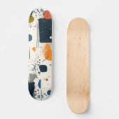 Skateboard Minimaliste Abstrait - Géométrique Tons Terre (Recto)