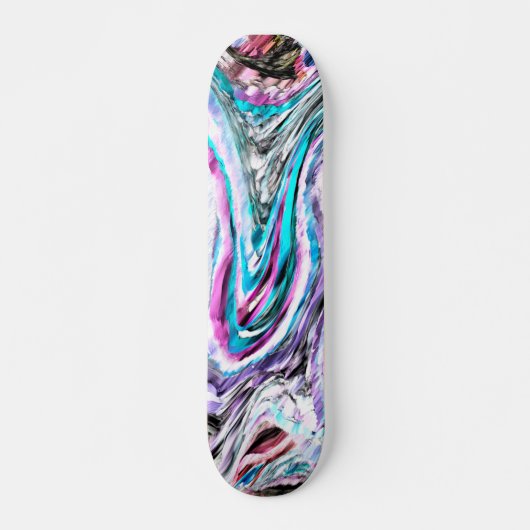 Skateboard Misto de gradiente e chuviscado, ciano e rose (Devant)