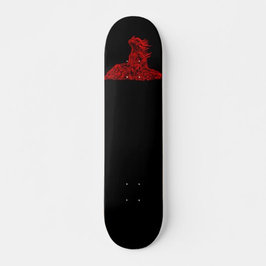 Skateboard mit Rote Drache am Felsen (Devant)
