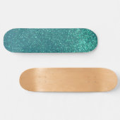 Skateboard Mitter Chic Elegant Teal Blue Sparkly (Horz)