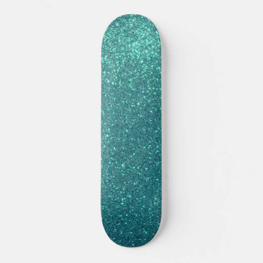 Skateboard Mitter Chic Elegant Teal Blue Sparkly (Recto)