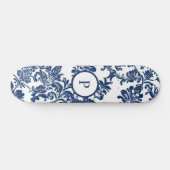 Skateboard Modèle bleu Damas de la marine classique (Horz)