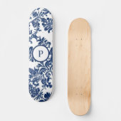 Skateboard Modèle bleu Damas de la marine classique (Recto)
