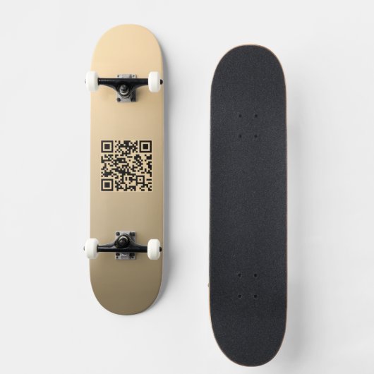 Skateboard Modèle de code QR immédiatement modifiable | Or Fa (Recto)