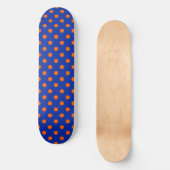 Skateboard Modèle de conception de points orange sur fond ble (Recto)