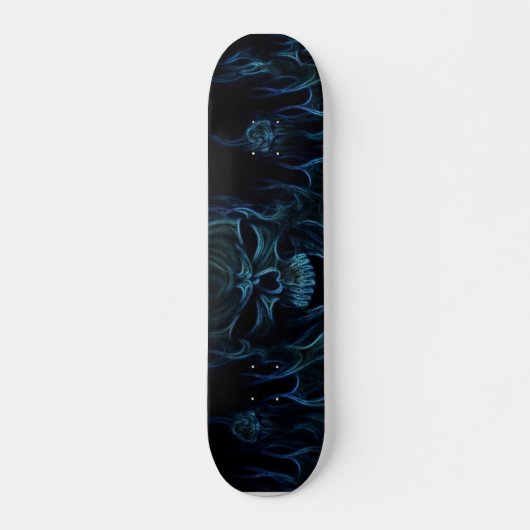 Skateboard Modèle de crâne à flamme bleue (Devant)