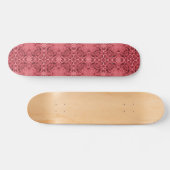 Skateboard Modèle de fleur d'angle géométrique rose rose (Horz)
