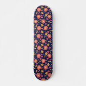 Skateboard Modèle de fleurs rétro (Devant)