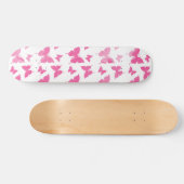 Skateboard Modèle de papillons rose mignon vintage (Horz)