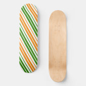Skateboard Modèle de rayures verticales orange vert blanc (Recto)