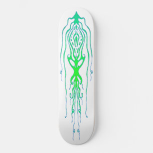 Skateboard Modèle de tatouage tribal de calmar pieuvre abstra