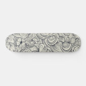 Skateboard Modèle Floral cool Moderne Noir Et Blanc (Horz)