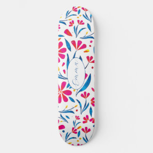 Skateboard Modèle floral de mise à niveau personnalisée
