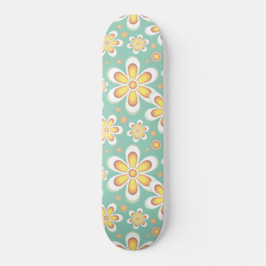 Skateboard Modèle floral jaune (Recto)