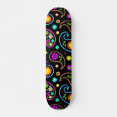 Skateboard Modèle floral moderne de Neon Paisley (Devant)