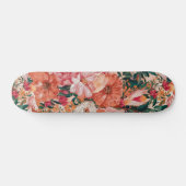 Skateboard Modèle Floral rose orange (Horz)