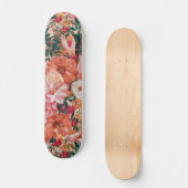 Skateboard Modèle Floral rose orange (Recto)