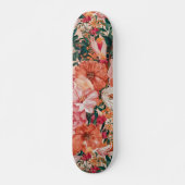 Skateboard Modèle Floral rose orange (Devant)
