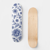 Skateboard Modèle Floral Royal Bleu Rose (Recto)
