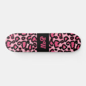 Skateboard Modèle rose et noir d'empreinte de léopard (Horz)
