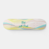 Skateboard Modern Abstract Pastel Fluid Waves & Mesh (Horz)
