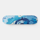 Skateboard Modern abstract with pastel shades of blue ocean (Horz)