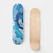 Skateboard Modern abstract with pastel shades of blue ocean (Recto)
