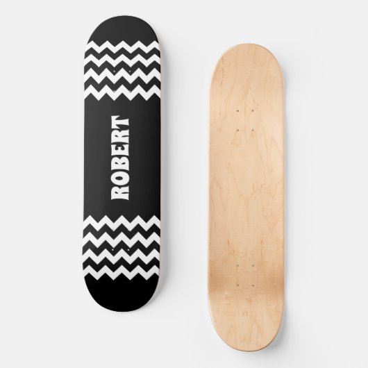 Skateboard Modern Black &White Custom Name (Recto)