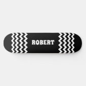 Skateboard Modern Black &White Custom Name (Horz)