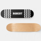 Skateboard Modern Black &White Custom Name (Horz)