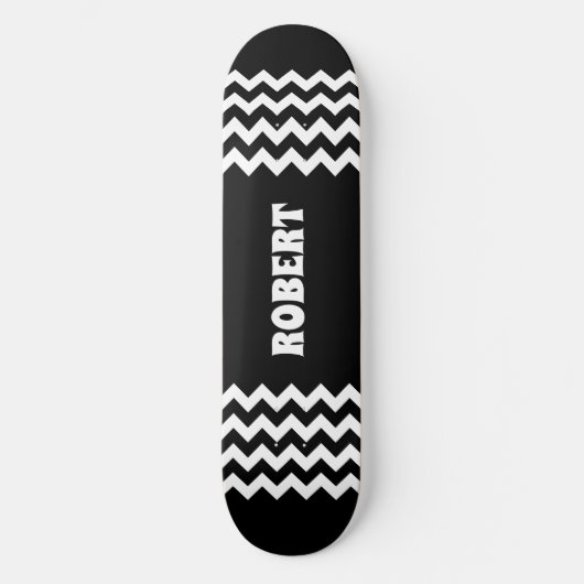 Skateboard Modern Black &White Custom Name (Recto)