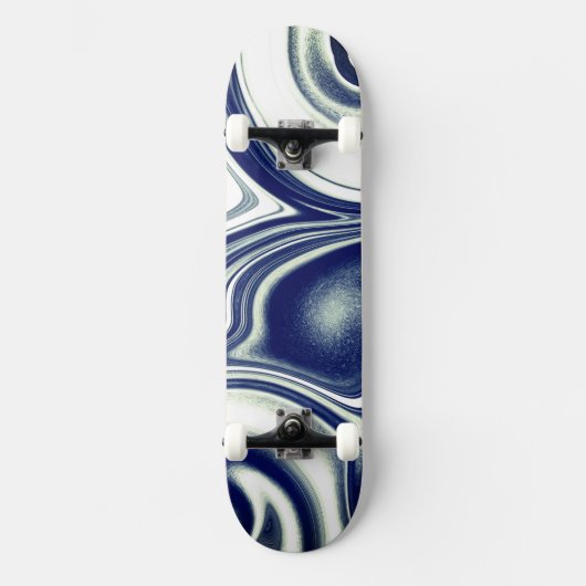Skateboard Modern blue Marble Texture Skate Deck (Recto)