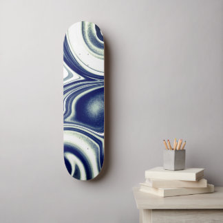 Skateboard Modern blue Marble Texture Skate Deck