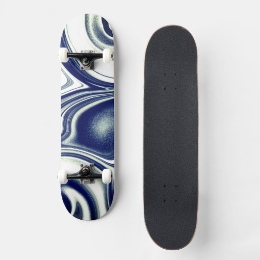 Skateboard Modern blue Marble Texture Skate Deck (Recto)