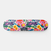 Skateboard Modern Colorful Abstract Floral Pattern (Horz)