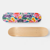Skateboard Modern Colorful Abstract Floral Pattern (Horz)