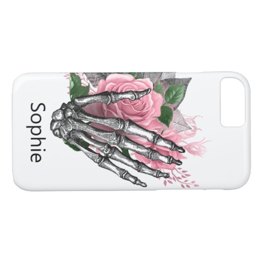 Skateboard Modern Dusty Pink Rose Skeletand Case-Mate iPhone Case (Achterkant (Horizontaal))