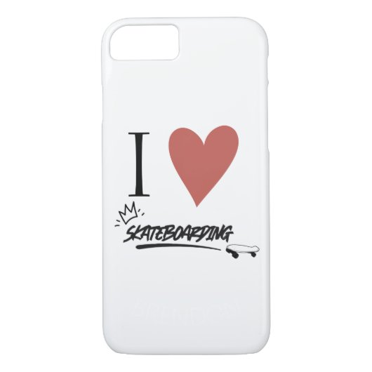 Skateboard Modern Ik hou van skateboarding Hoesje- Case-Mate iPhone Case (Achterkant)