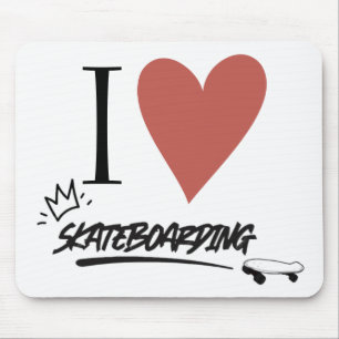 Skateboard Modern Ik hou van skateboarding Hoesje- Muismat