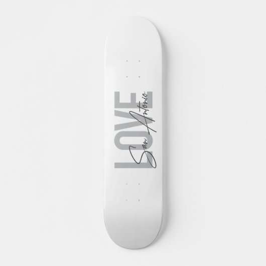 Skateboard Modern, simple, chic, cool design Love San Antonio (Devant)