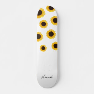 Skateboard Modern Sunflower Personalized