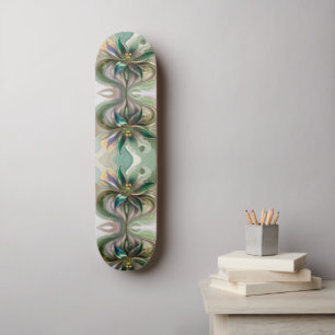 Skateboard Moderne Abstrait Fractal Coloré Fantastique floral