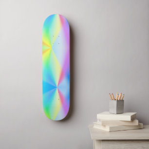 Skateboard Moderne couleurs arc-en-ciel pastel iridescent
