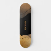 Skateboard Moderne Éclectique Noir Or Cosmique (Recto)