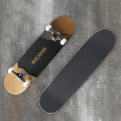 Skateboard Moderne Éclectique Noir Or Cosmique