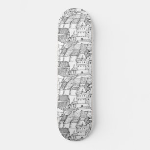 Skateboard Moderne et élégant Château Princess Noir et blanc